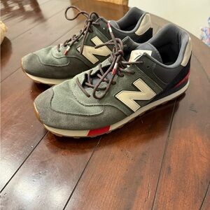 New Balance Men's Olive and Black Sneakers
